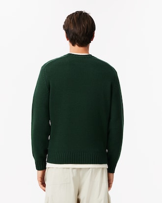 Men's Crocodile Motif Wool Sweater
