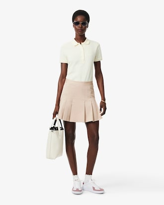 Women's Short Stretch Cotton Pleated Skirt