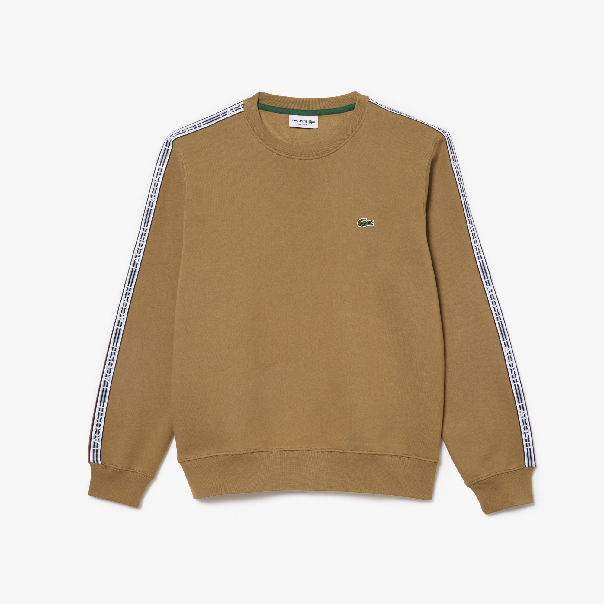 Men's Classic Fit Logo Stripe Flannel Sweatshirt - Sweaters