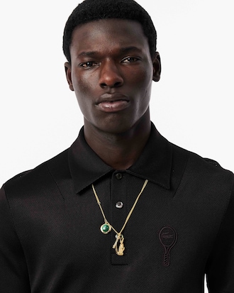 Men's Runway Regular Fit Satin Piqué Polo