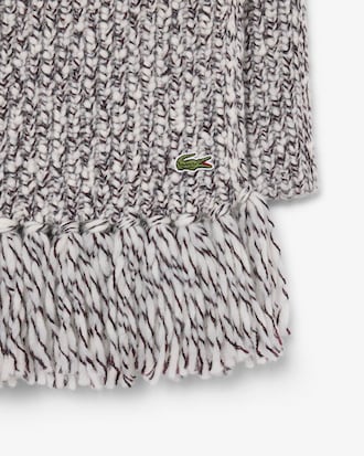 Mercerized Wool Blend Knit Scarf