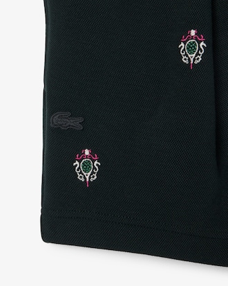 Embroidered Double Face Piqu&eacute; Shorts