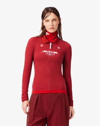 Runway Tight Fit Zipped Stretch Polo Shirt