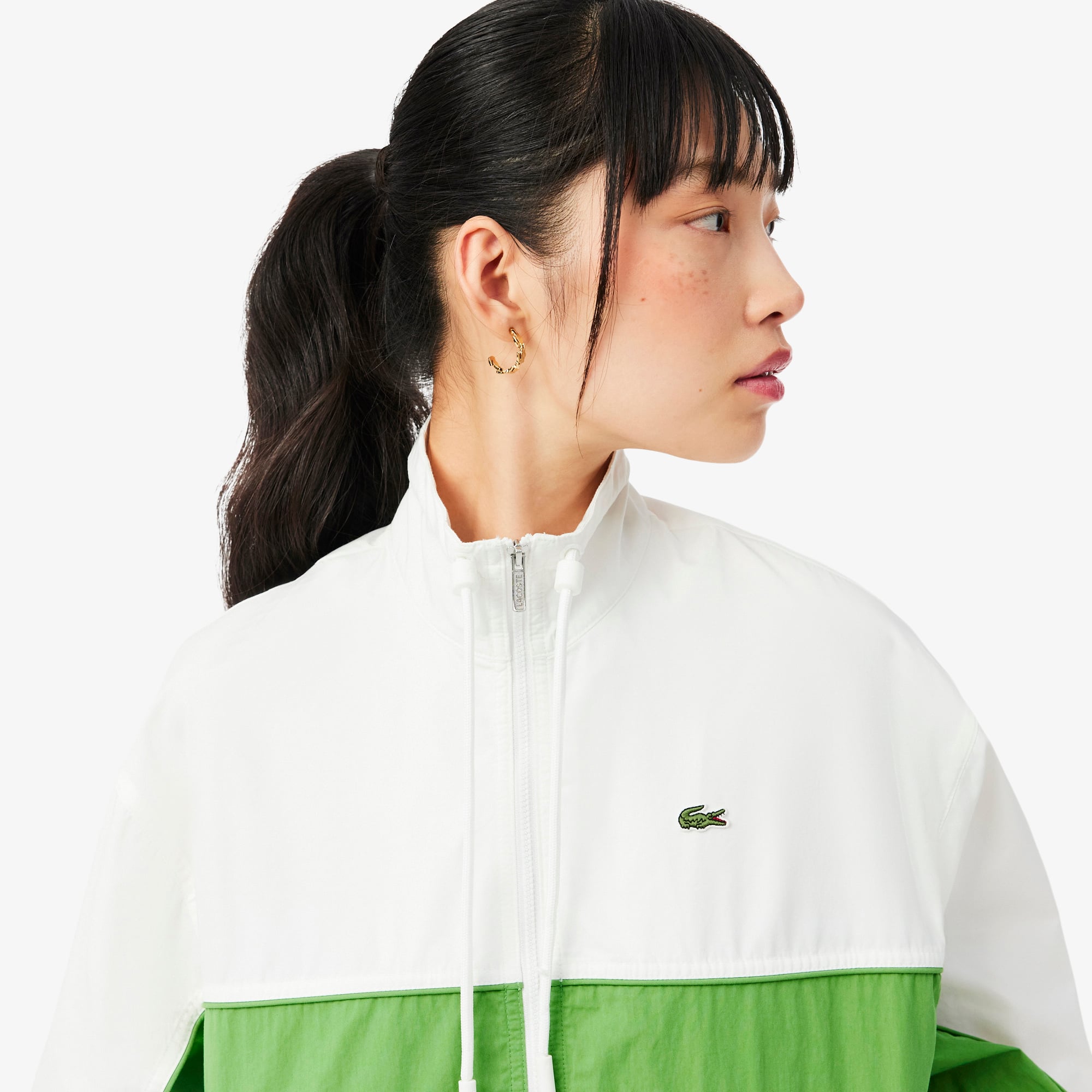 Relaxed Fit Zipped Cotton Twill Jacket