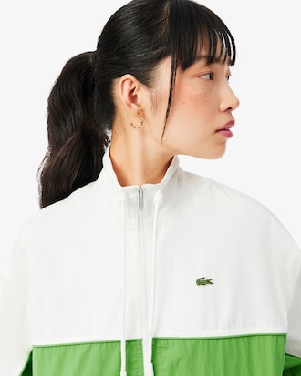 Relaxed Fit Zipped Cotton Twill Jacket