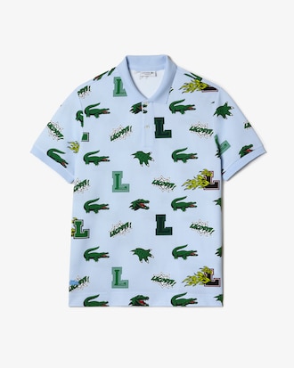 Men's Regular Fit Crocodile Print Polo