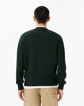 Men's Wool Crocrodile Badge Cardigan