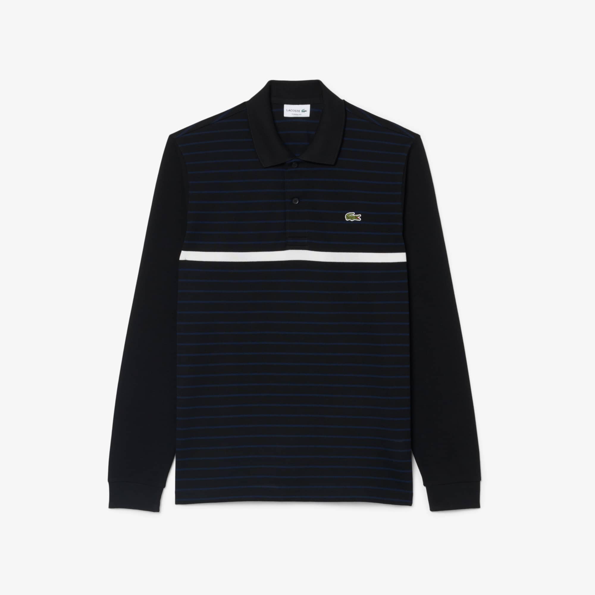 Classic Fit Striped Piqué Polo Shirt