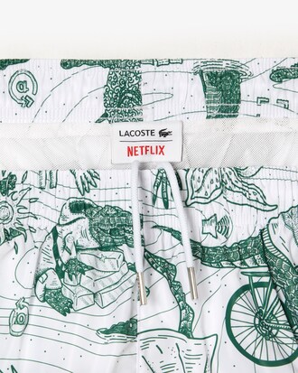 Men&rsquo;s Lacoste x Netflix Printed Swim Trunks