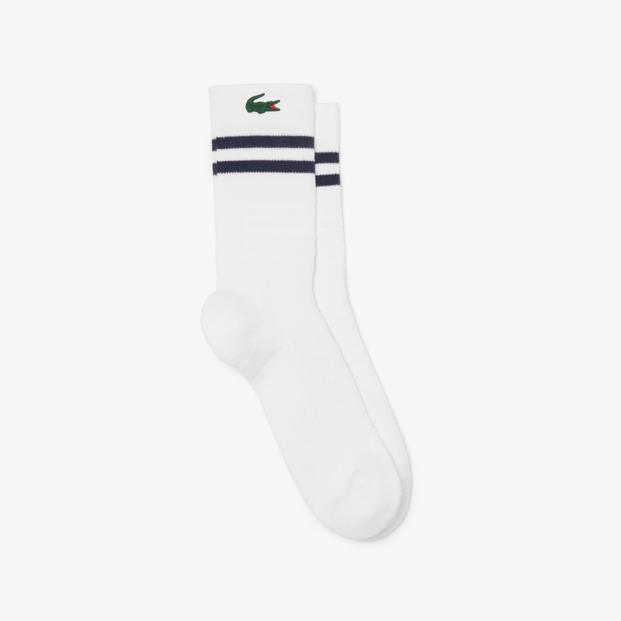 Lacoste Men's Lightweight Cotton Athletic Socks - 9 - 12.5 In White