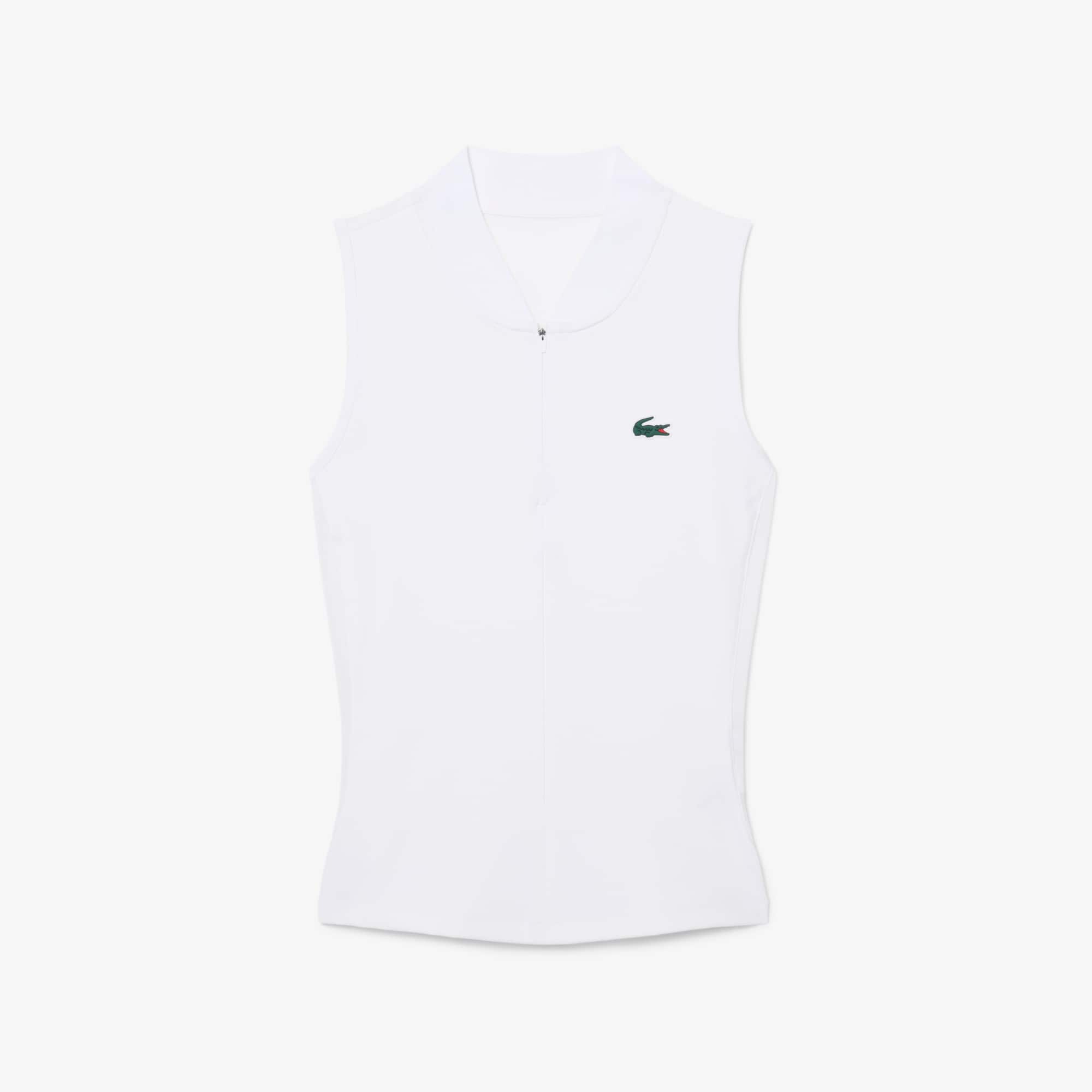 Sleeveless Stretch Dual Fabric Tennis Polo Shirt