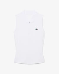 Sleeveless Stretch Dual Fabric Tennis Polo Shirt