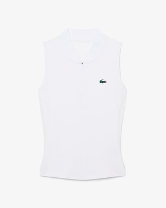 Sleeveless Stretch Dual Fabric Tennis Polo Shirt