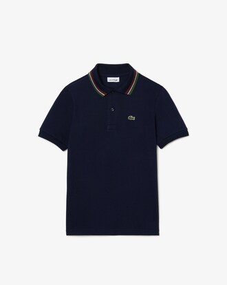 Polo de Petit Piqu&eacute; con Cuello a Rayas para Ni&ntilde;os