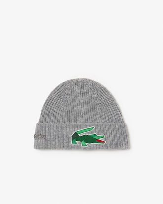 Unisex Ribbed Wool Crocodile Graphic Beanie