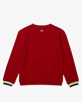Kids' Crew Neck L Badge Cotton Sweater
