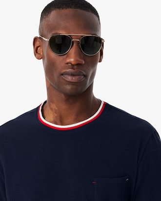 Men's Contrast Neck Pajama Top