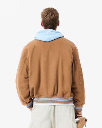 Men's Wool Crocodile Badge Bomber Jacket