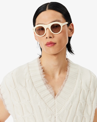 Runway Cable Knit Wool Sweater Vest