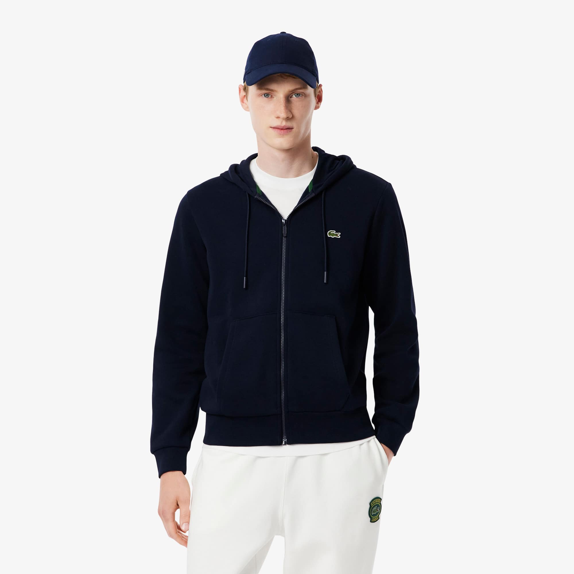 Organic Cotton Kangaroo Pocket Hoodie | Lacoste US | Men's