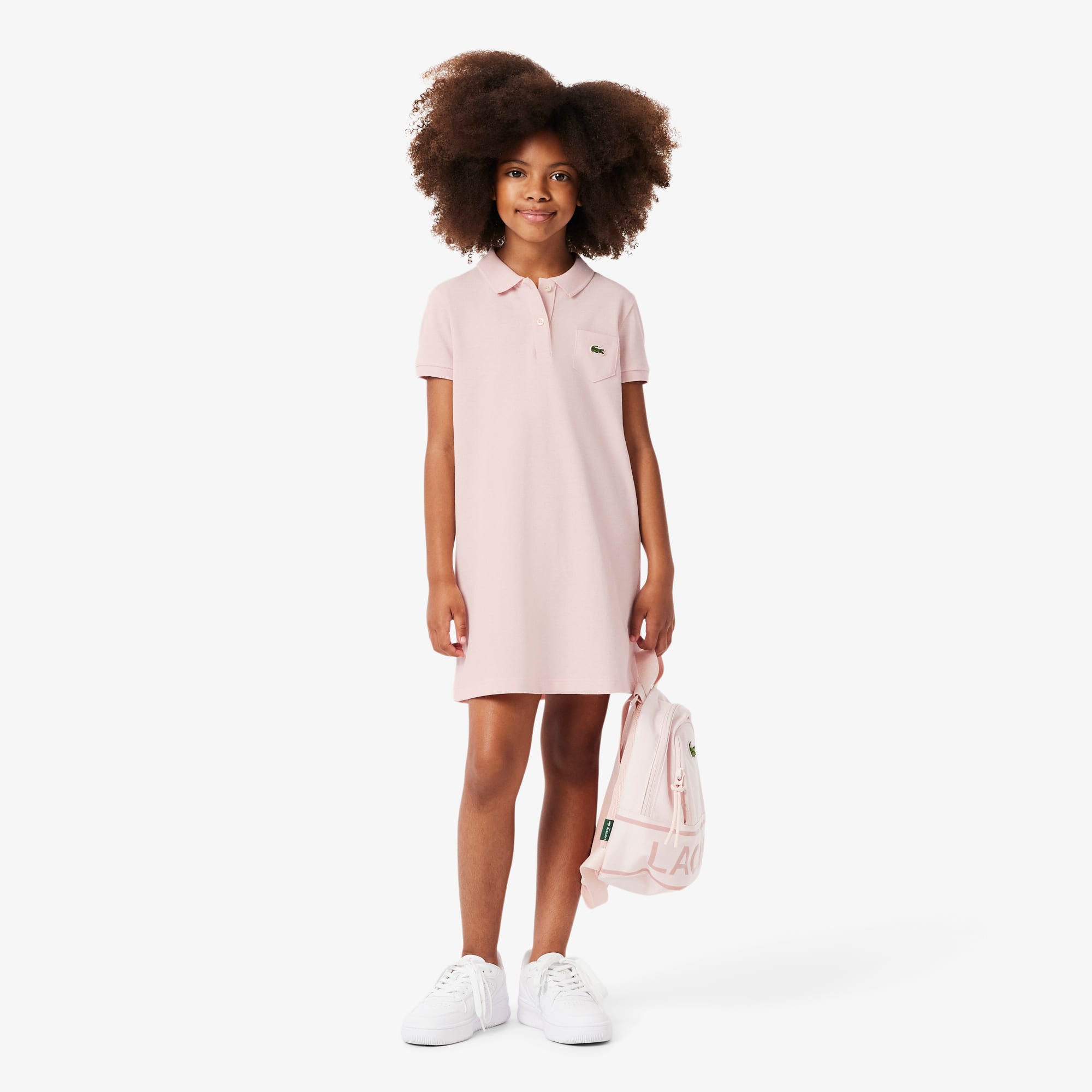 Lacoste Kids' Girls' Piqué Polo Dress - 14 Years In Pink