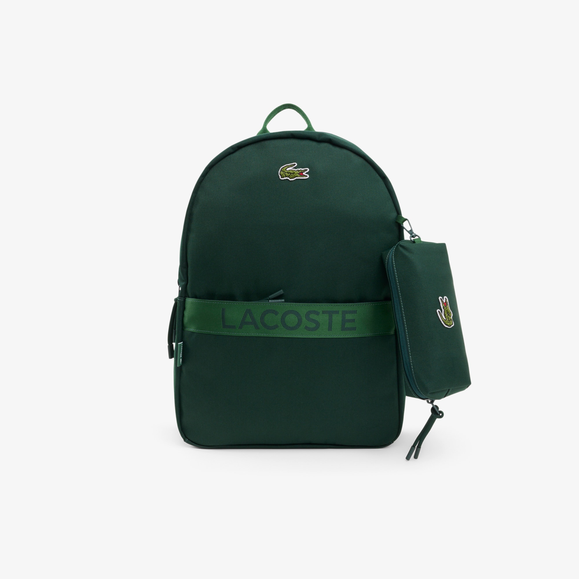 Lacoste Unisex 3-pocket Backpack With Pencil Case - One Size In Green
