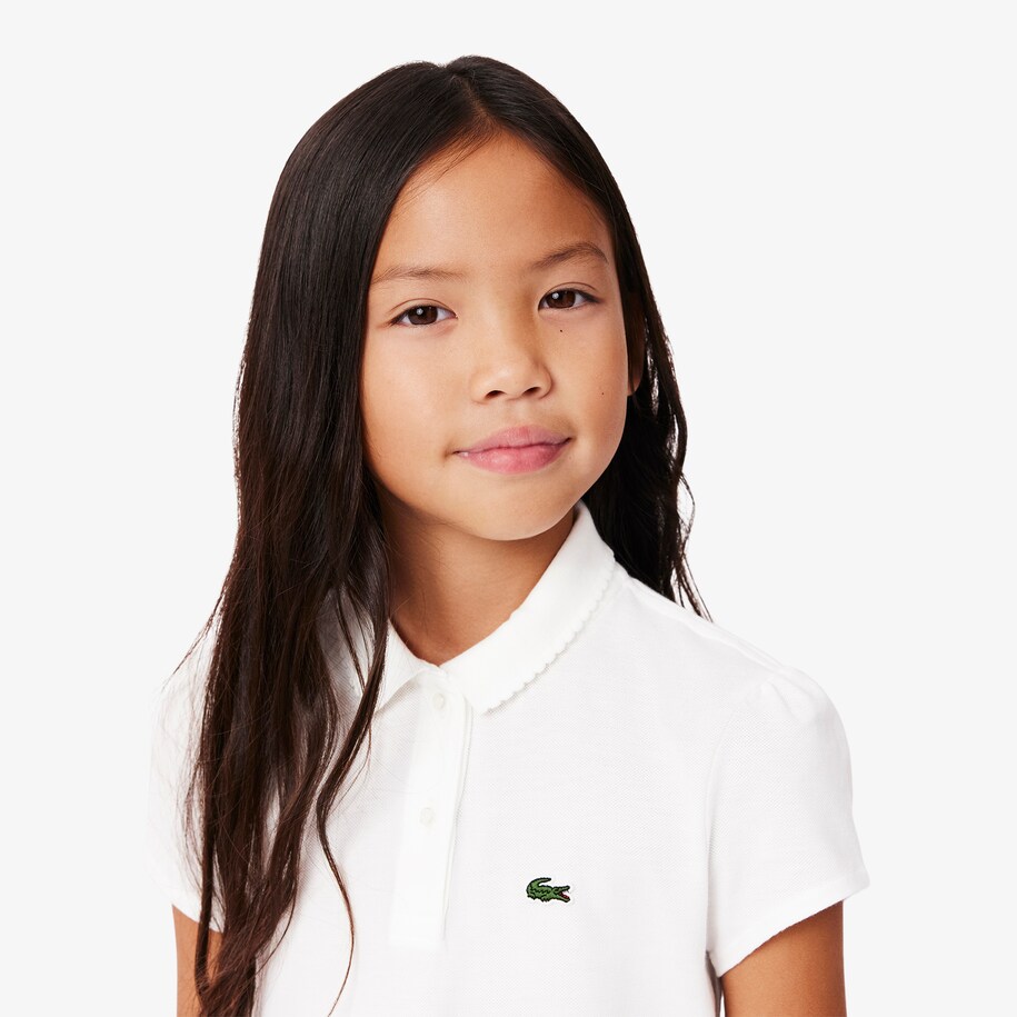Kids' Scalloped Collar Mini Piqué Polo Girl's Clothing New In 2023