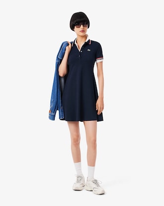 Women's Stretch Polo Collar Skater Dress
