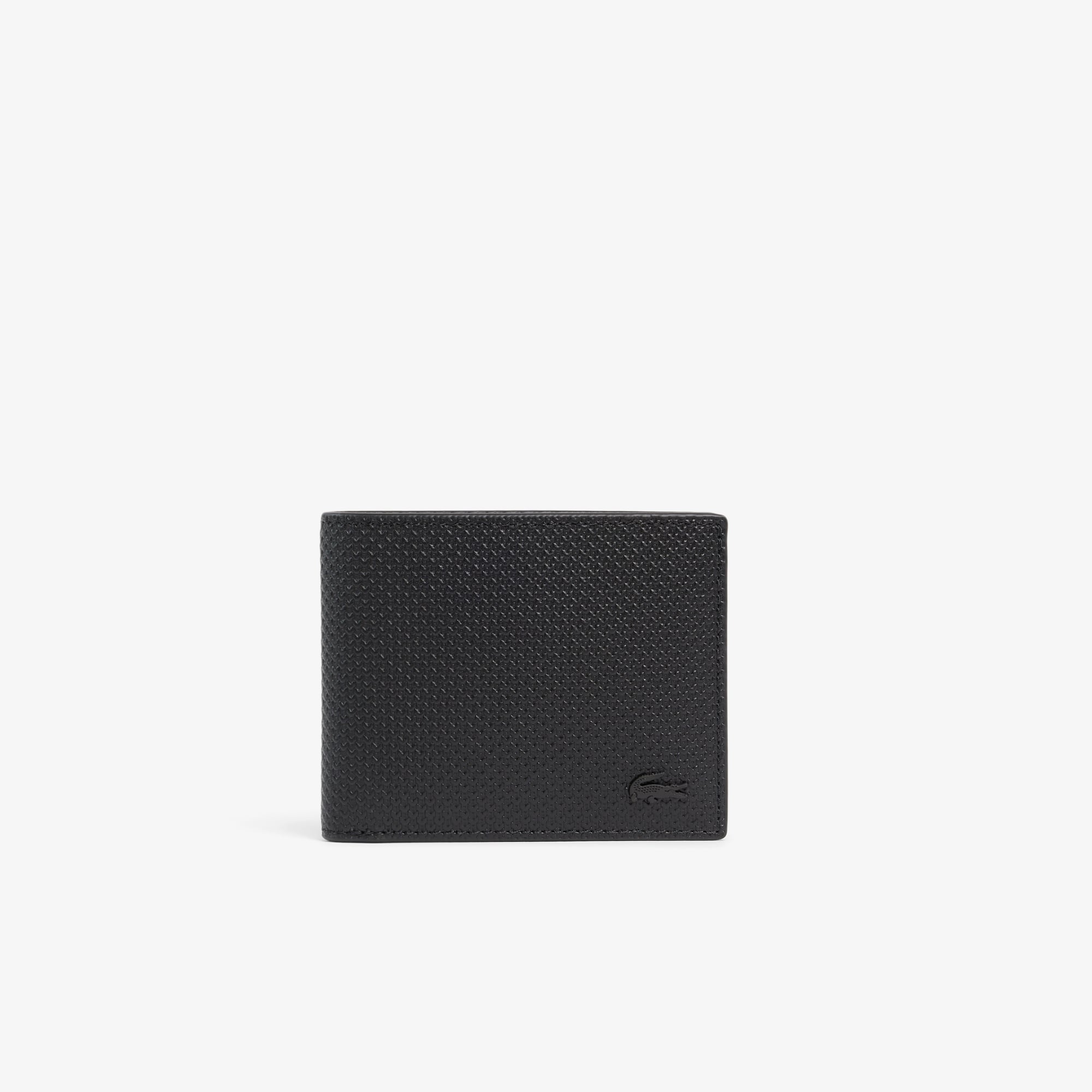 Lacoste Cartera Chantaco de Piqué de Piel Pequeña para Hombre Negro