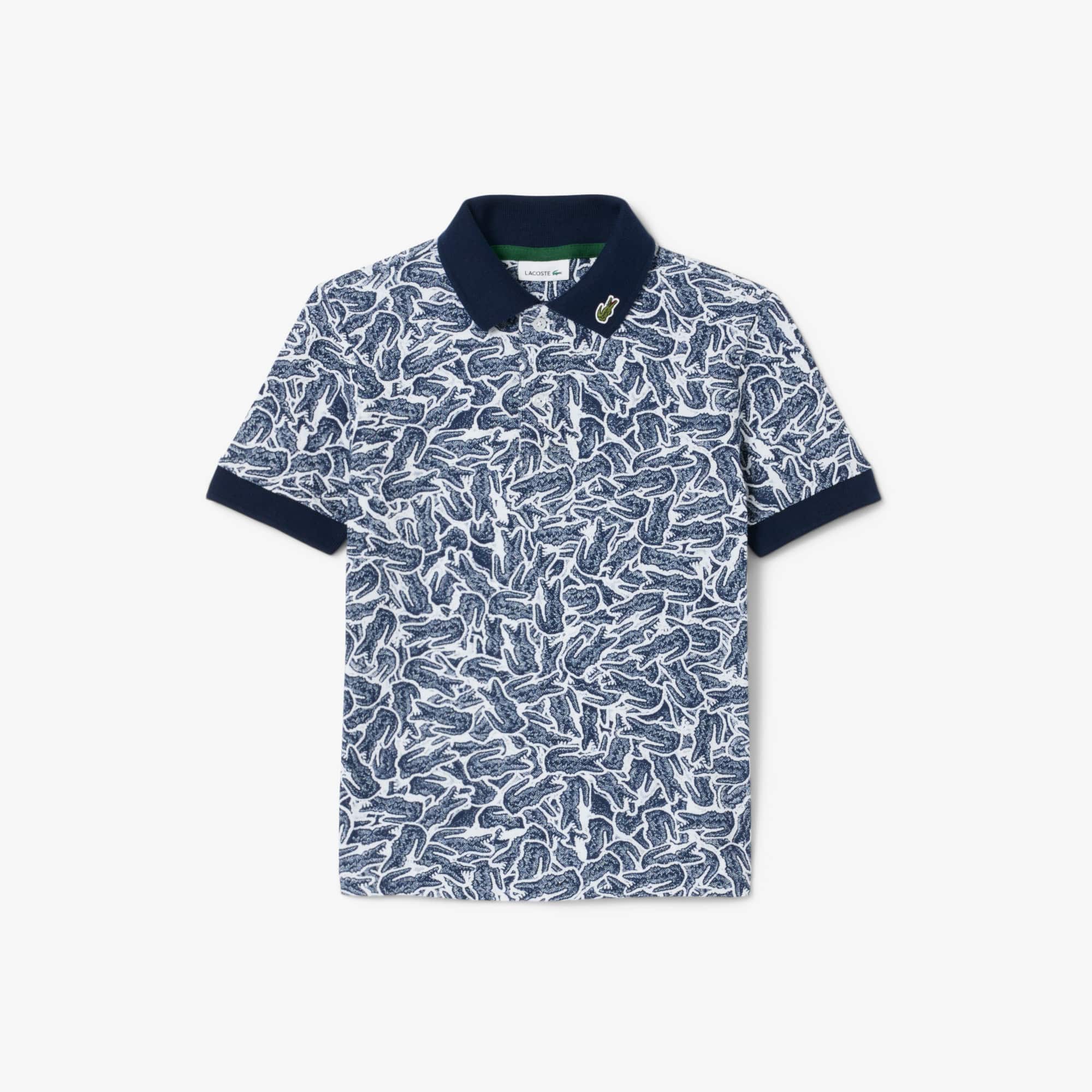 Lacoste Crocodile Print Piqué Polo Shirt