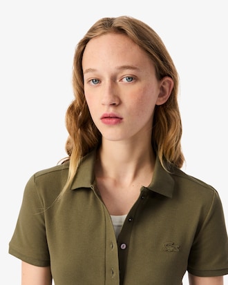 Polo femme L.12.D slim fit en piqué de coton stretch