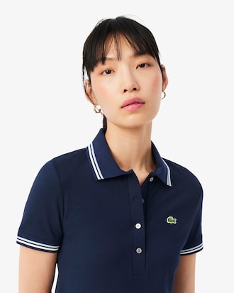 Women's Stretch Polo Collar Skater Dress