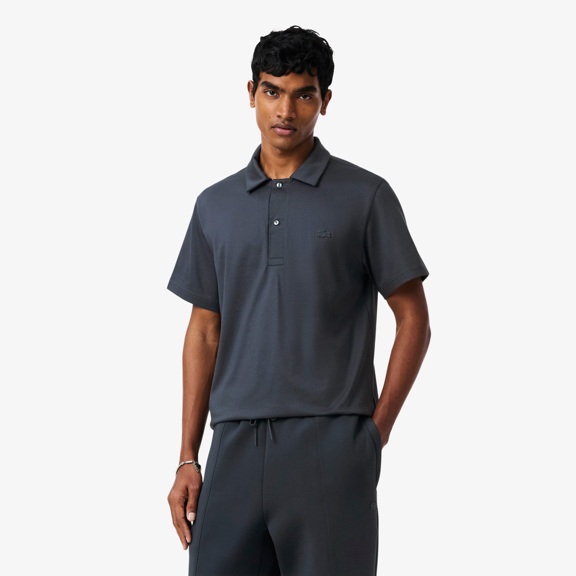 Men's Paris Classic Fit Open Neck Embroidered Polo - Men's