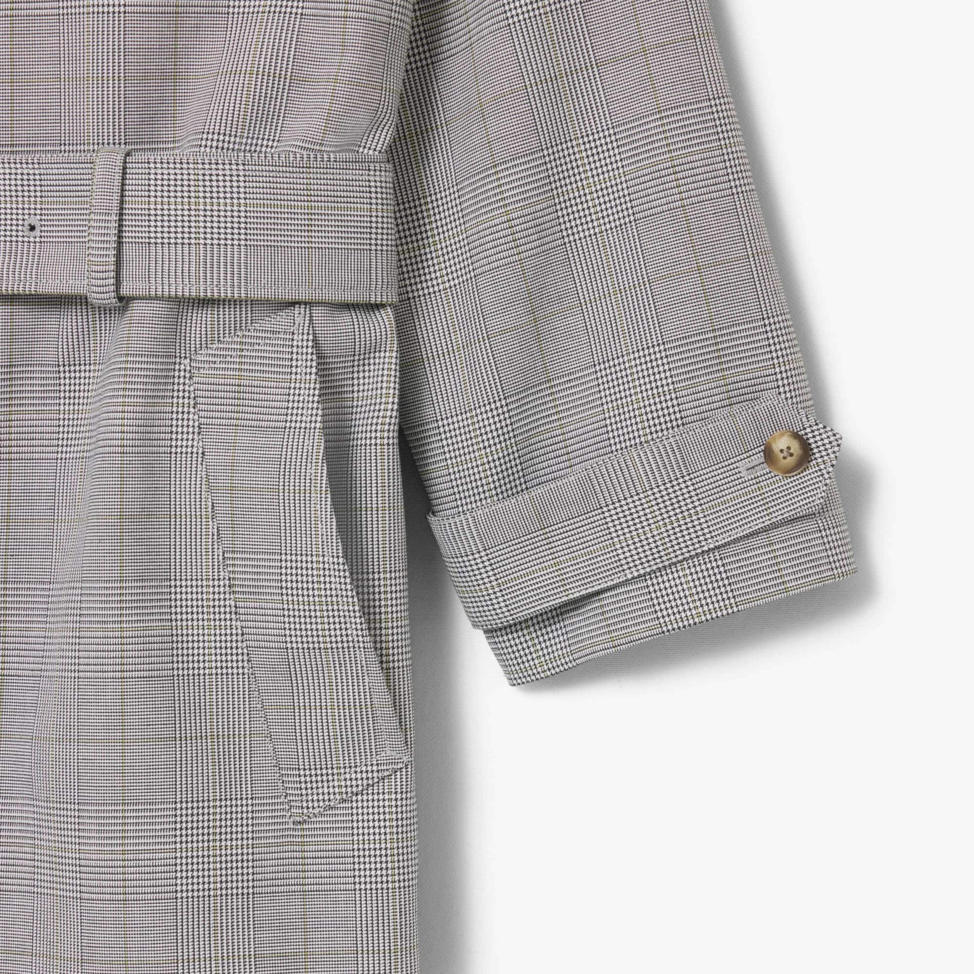 Men's Water-Repellent Plaid Trench Coat