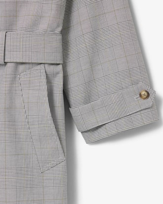 Men's Water-Repellent Plaid Trench Coat