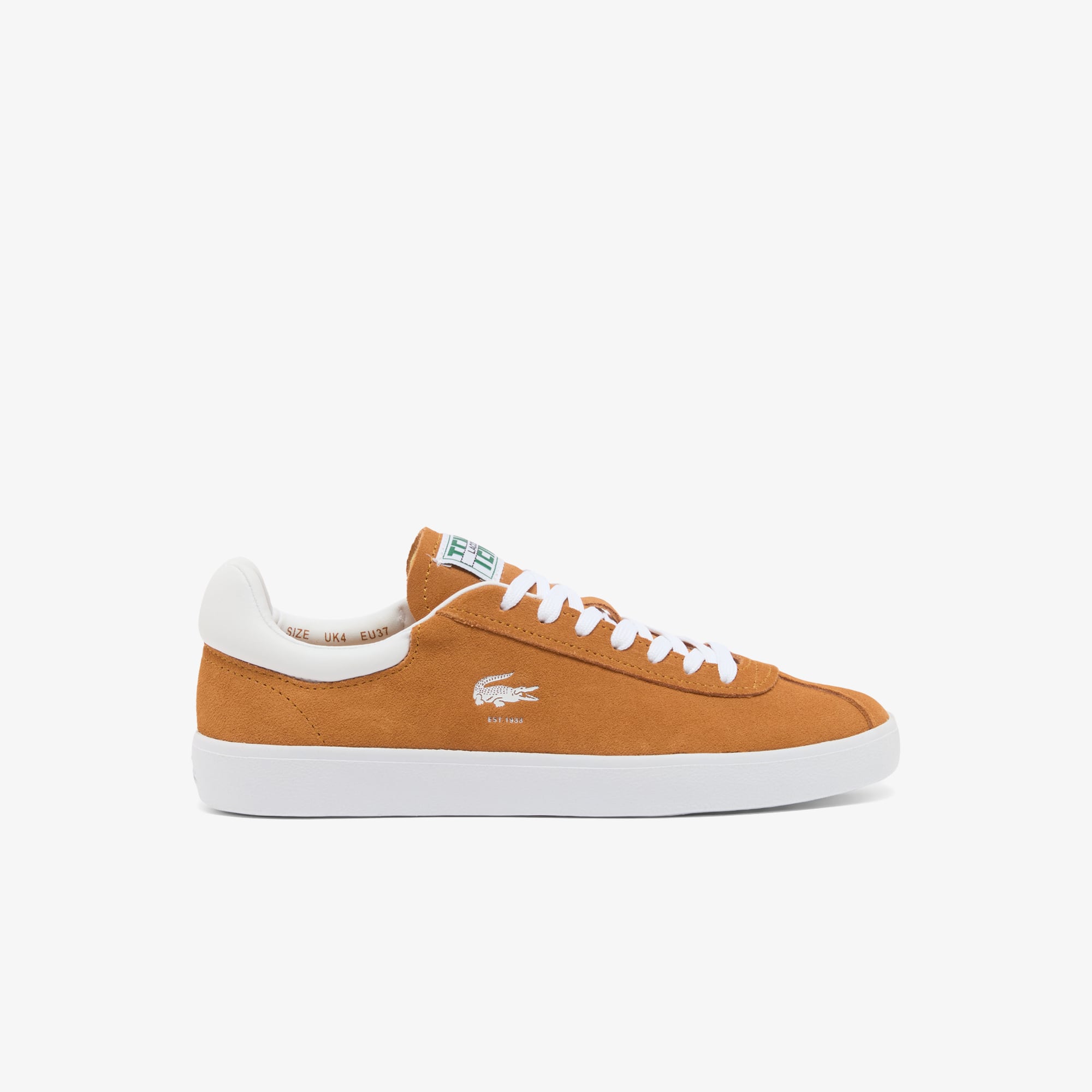 Lacoste Sneakers De Ante Para Mujer Baseshot Amarillo
