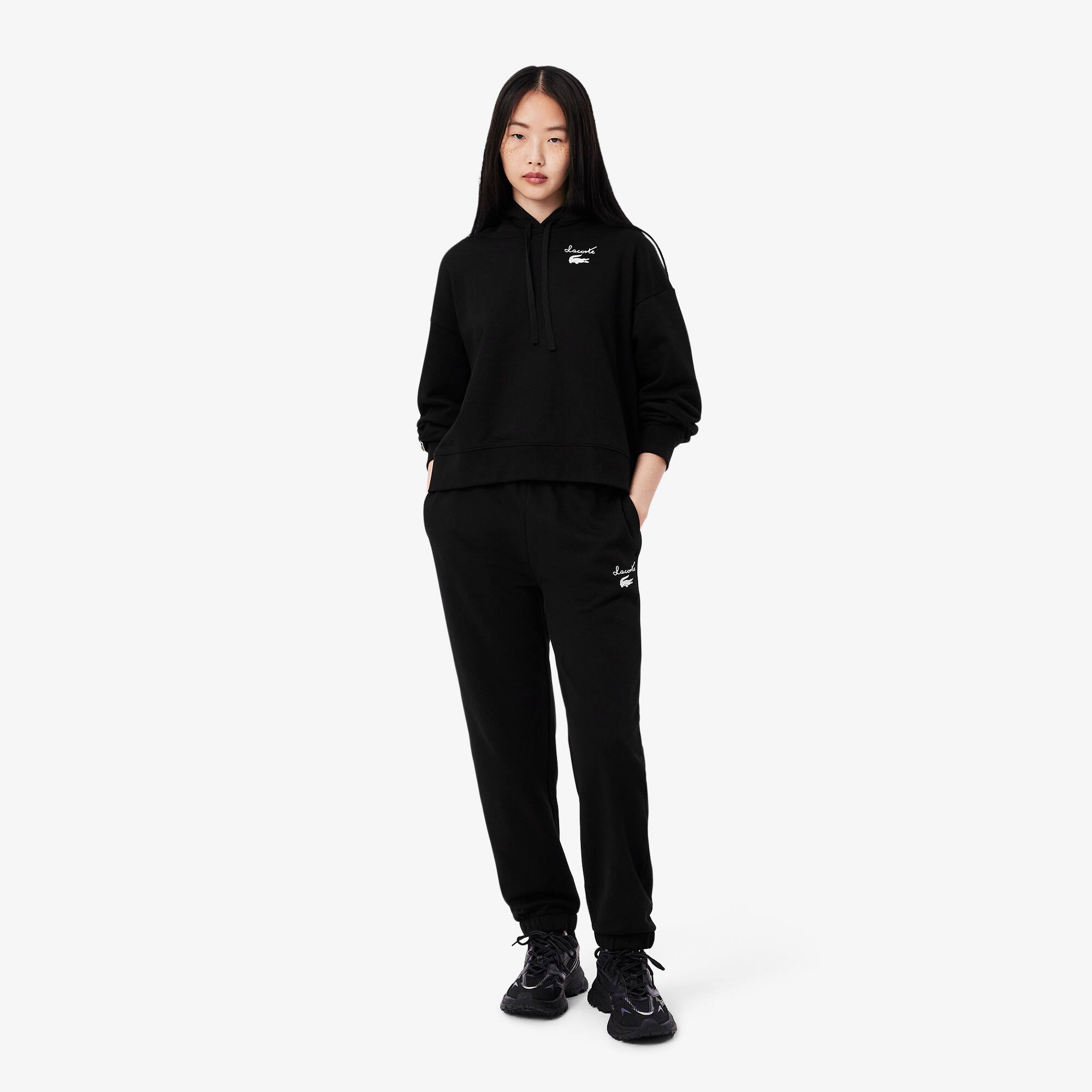 Lacoste Women's Logo Fleece Sweatpants - 40 In Black