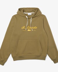 Men&rsquo;s Embroidered Lettering Hooded Cotton Fleece Sweatshirt