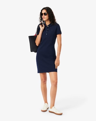 Women's Slim Fit Stretch Mini Piqu&eacute; Polo Dress