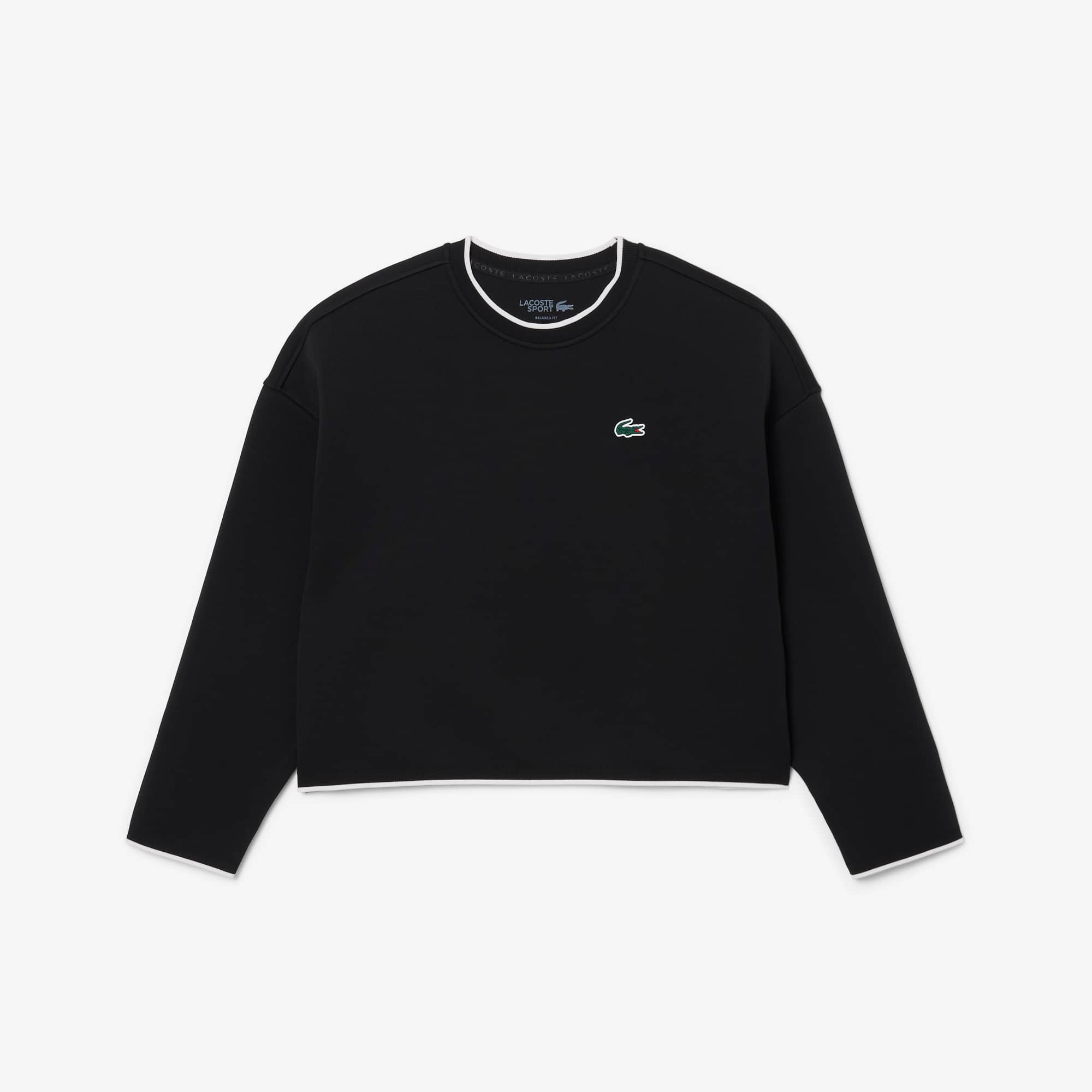 Lacoste Women's Contrast Trim Sport Sweatshirt - 40 In Black