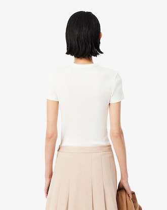 Women's Slim Fit Ribbed Cotton T-Shirt