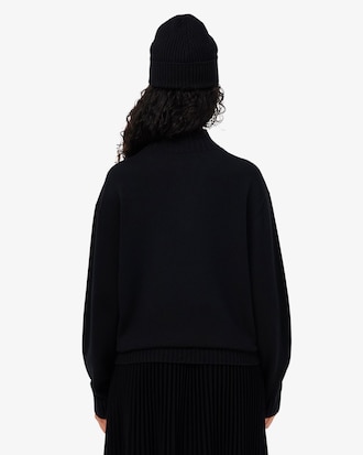 Women's 3D Knit Cashmere High-Neck Sweater