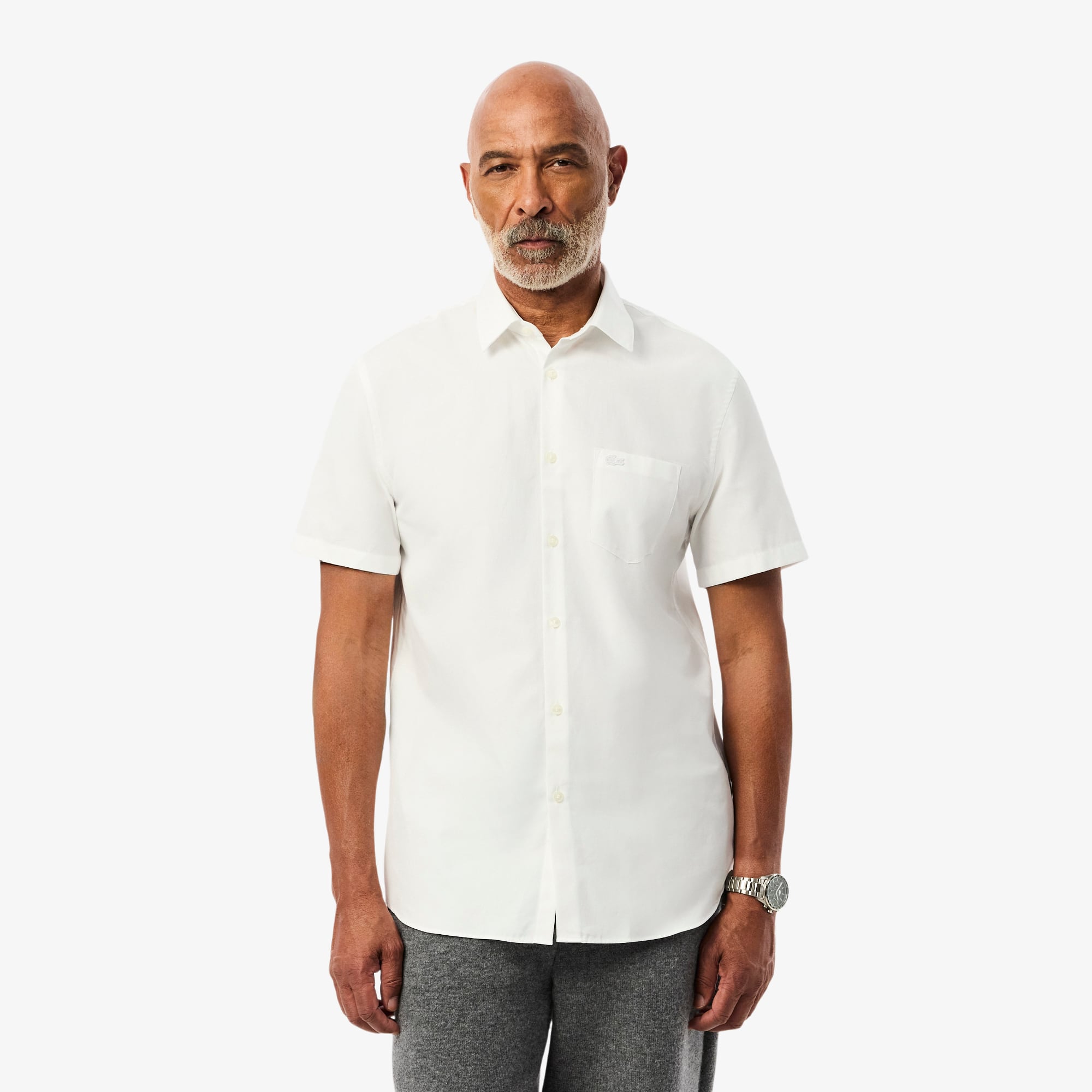 Men's Regular Fit Short Sleeve Cotton Shirt - Button Down
