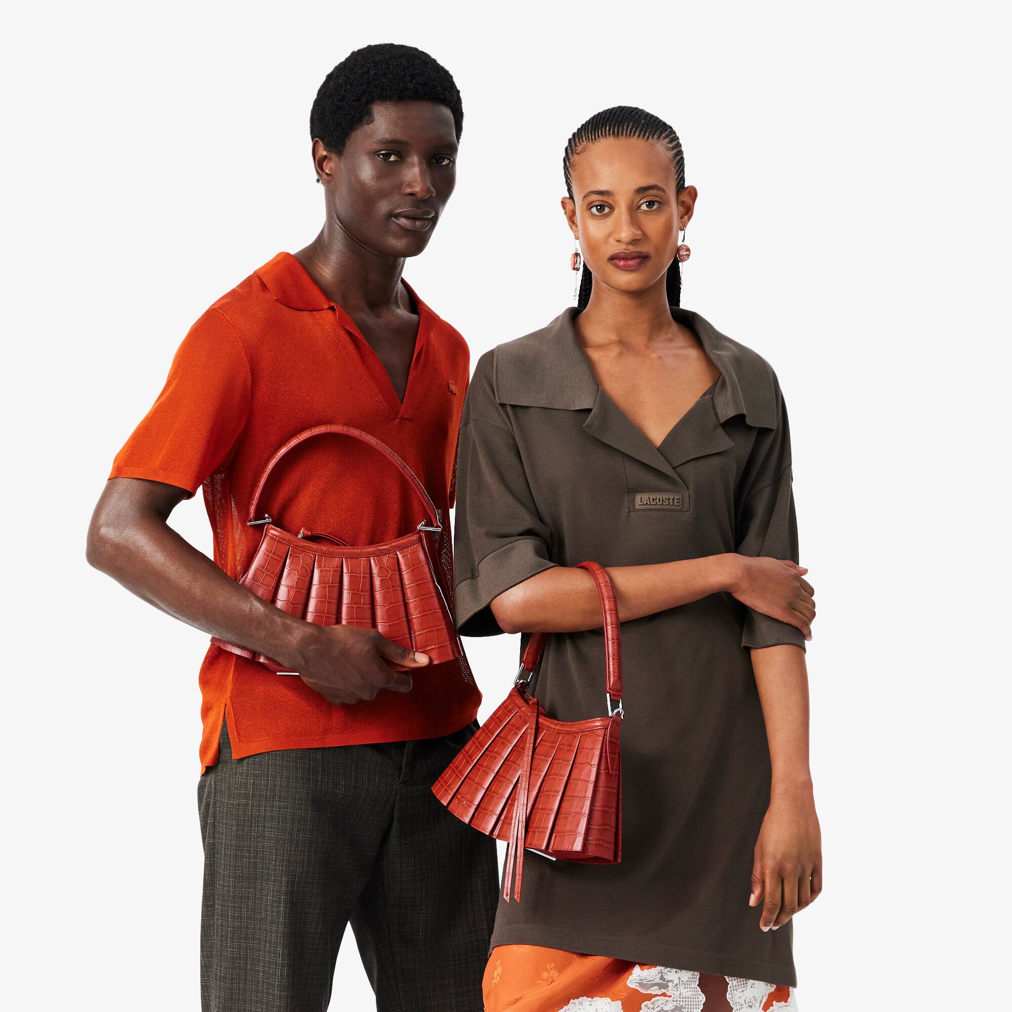 LENK リンク　皮革　CAGE　かごバッグ　レッド Runway Small Lenglen Crocodile Effect Leather Bag - undefined