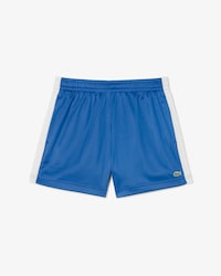 Shorts De Punto Satinado Con Rayas Caladas