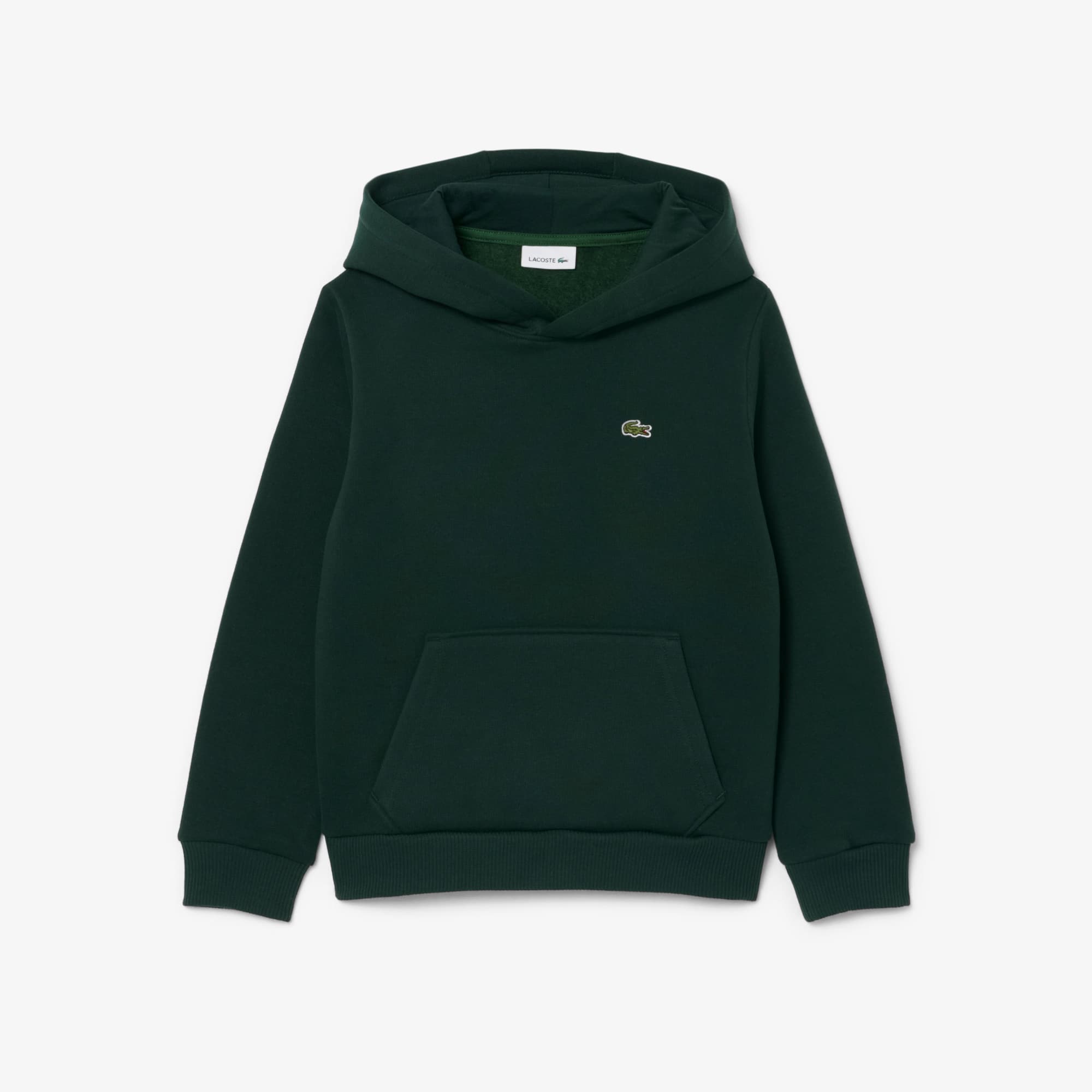 Lacoste Kids' Kangaroo Pocket Fleece Hoodie - 12 Years In Green