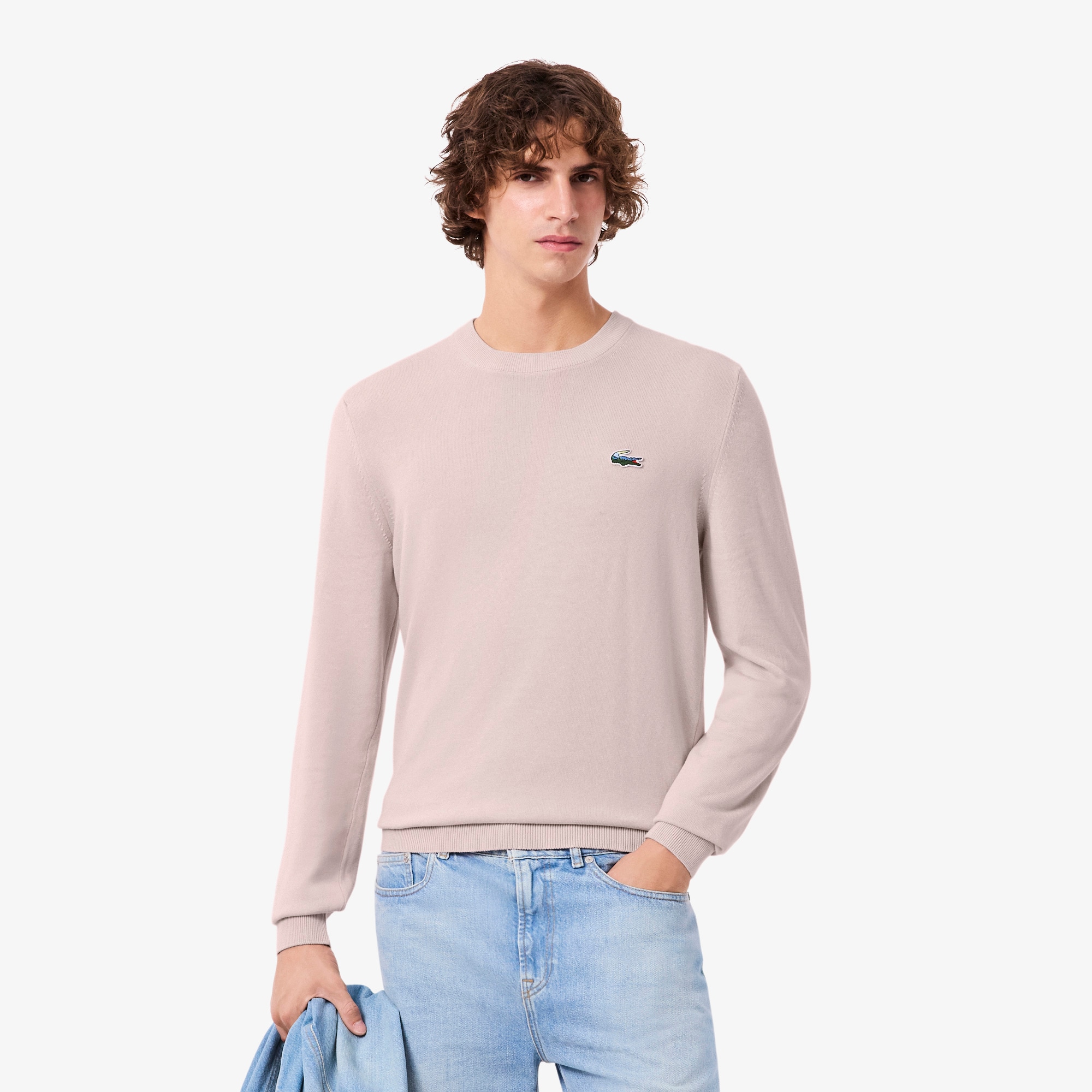 Lacoste Men's Cotton Landscape Crocodile Sweater