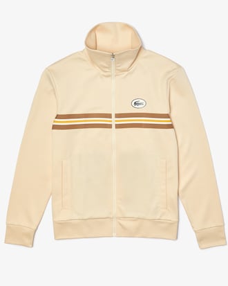 Sudadera con cierre con insignia y banda de rayas Heritage para hombre