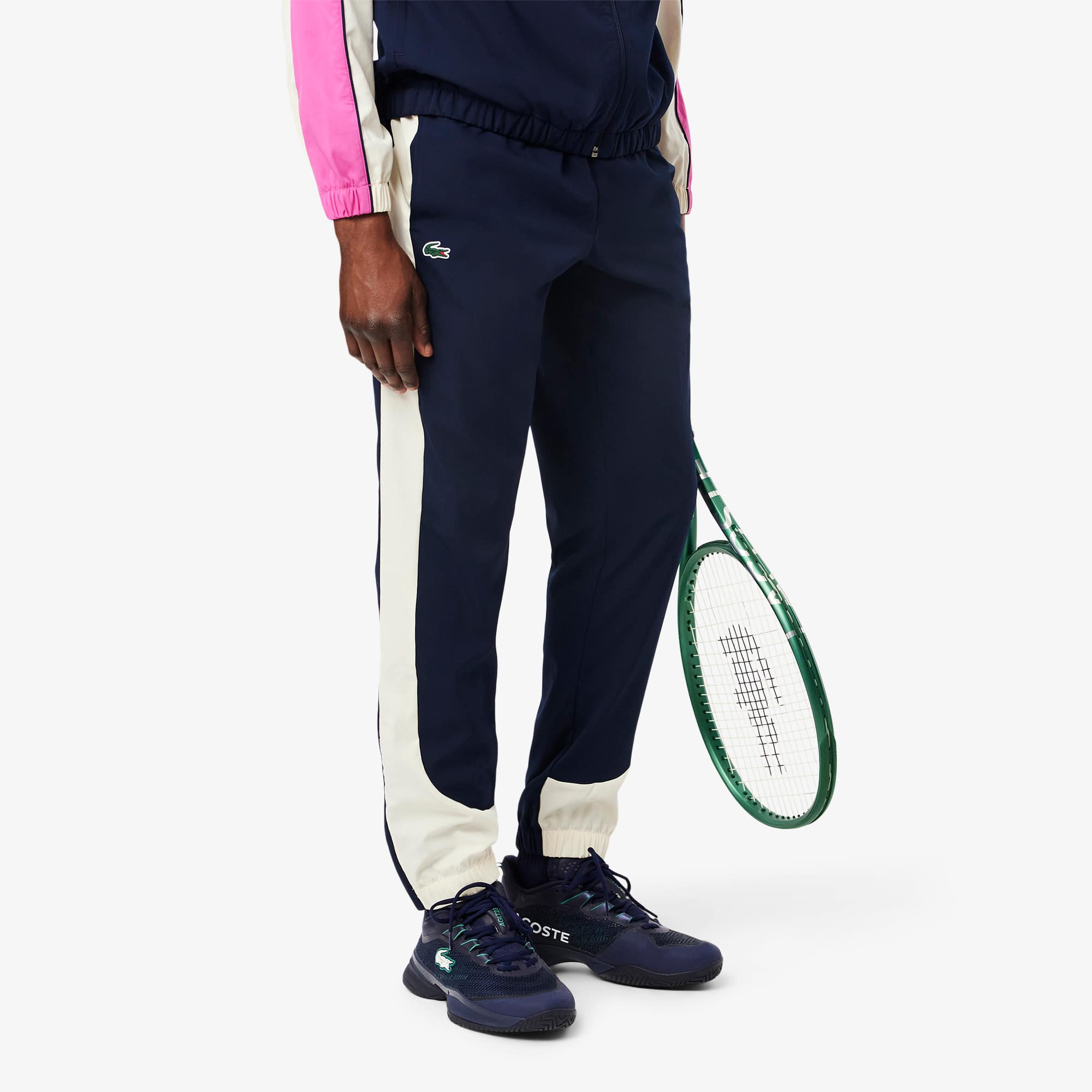 LACOSTE カラーブロックテニストラックスーツ　ブルー　メンズUSサイズＳ LACOSTE カラーブロックテニストラックスーツ ブルー メンズUS