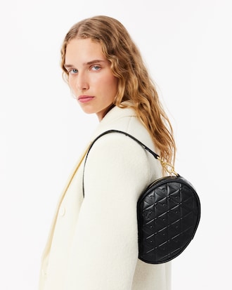 Bolsa Ovalada de Piel Grabada Maheki para Mujer